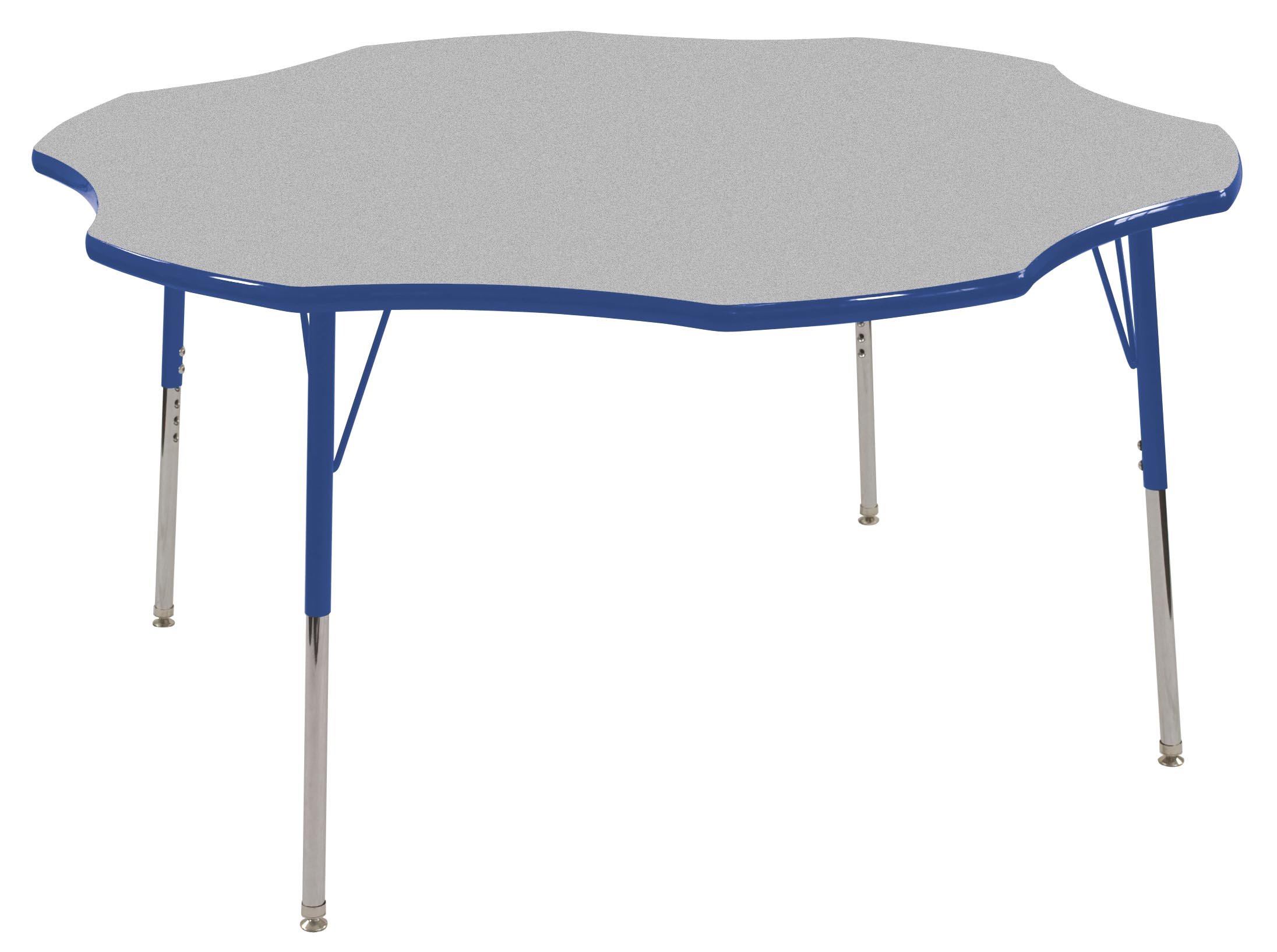 ECR4Kids 60" Flower Shape Activity Table, Gray Top/Blue Edge, top only