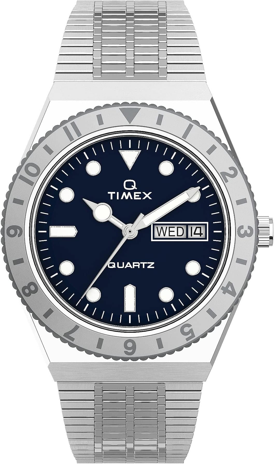 Timex レディース アナログ腕時計 ステンレススチールブレスレット Q Reissue, シルバー/ブルー, ブレスレット