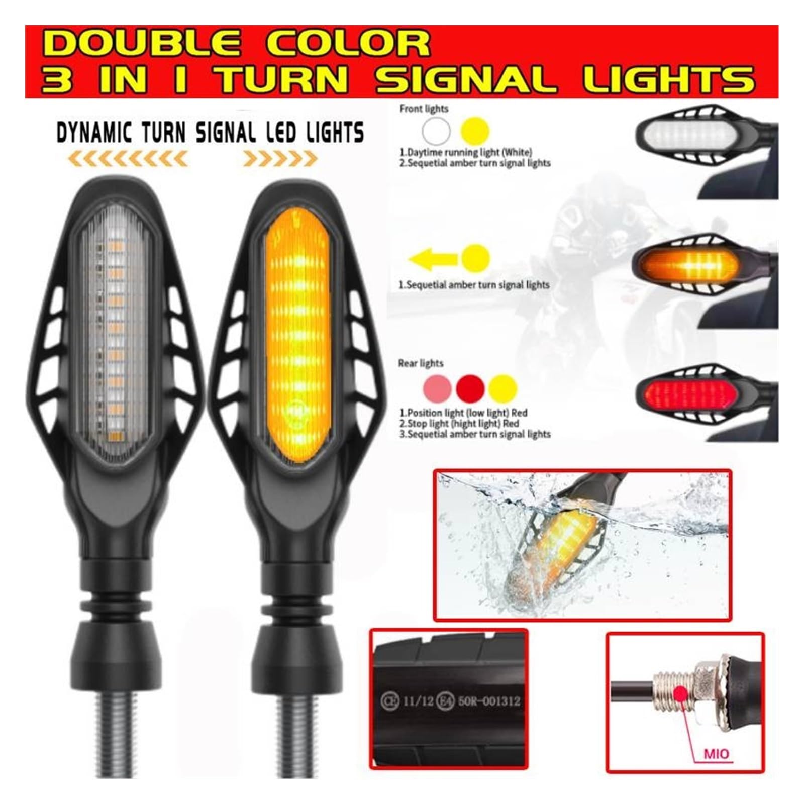 Indicatori di direzione moto Luce LED 12V 10mm Indicatoris Motos