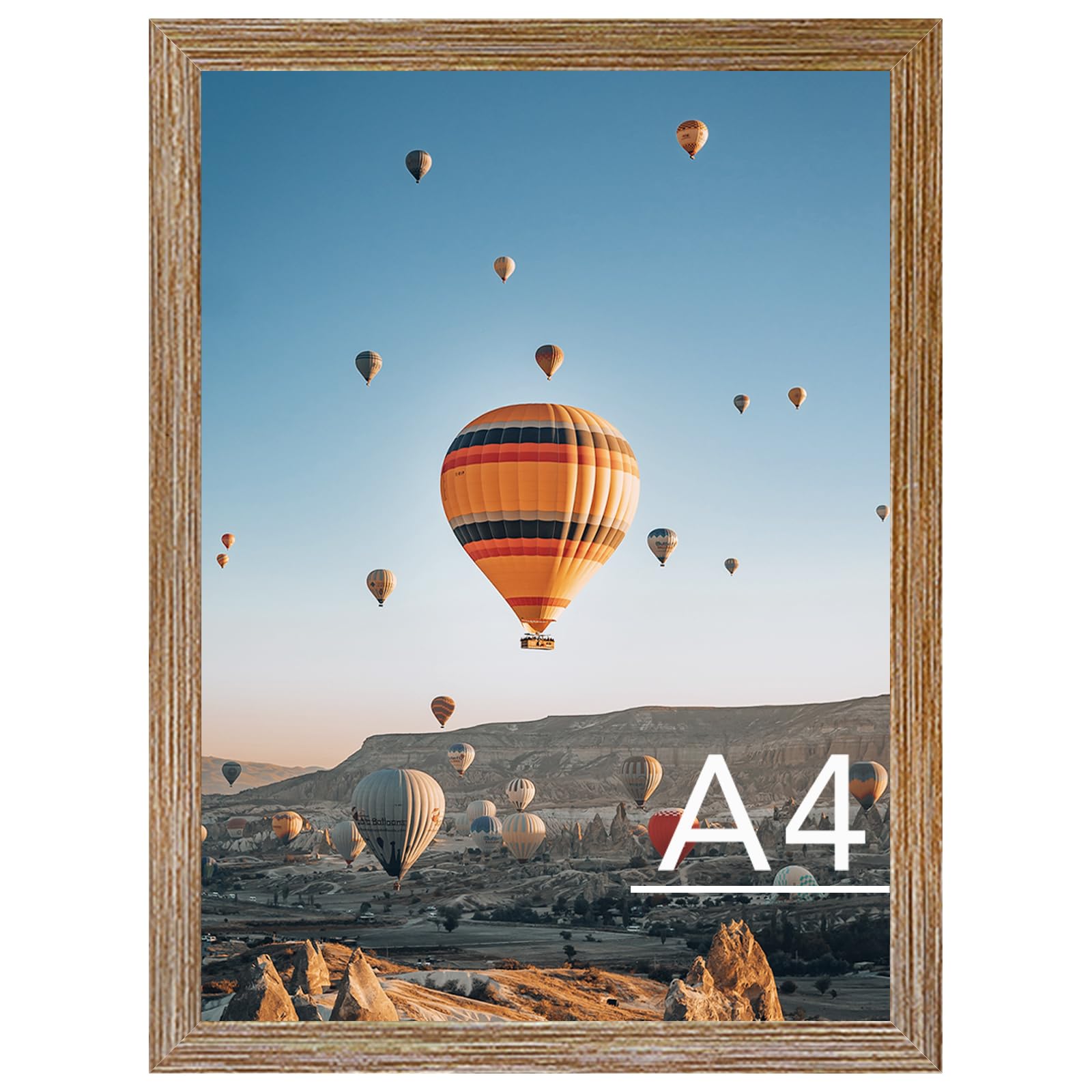 8.3x11.7 A4 Picture Frame Rustic Brown for Wall Hanging or Tabletop, Wall Mounting Horizontally or Vertically, A4 Frame 8.3 x 11.7 Wall Gallery Poster Photo Frame with Shatter Resistant Plexiglass, Rustic Brown