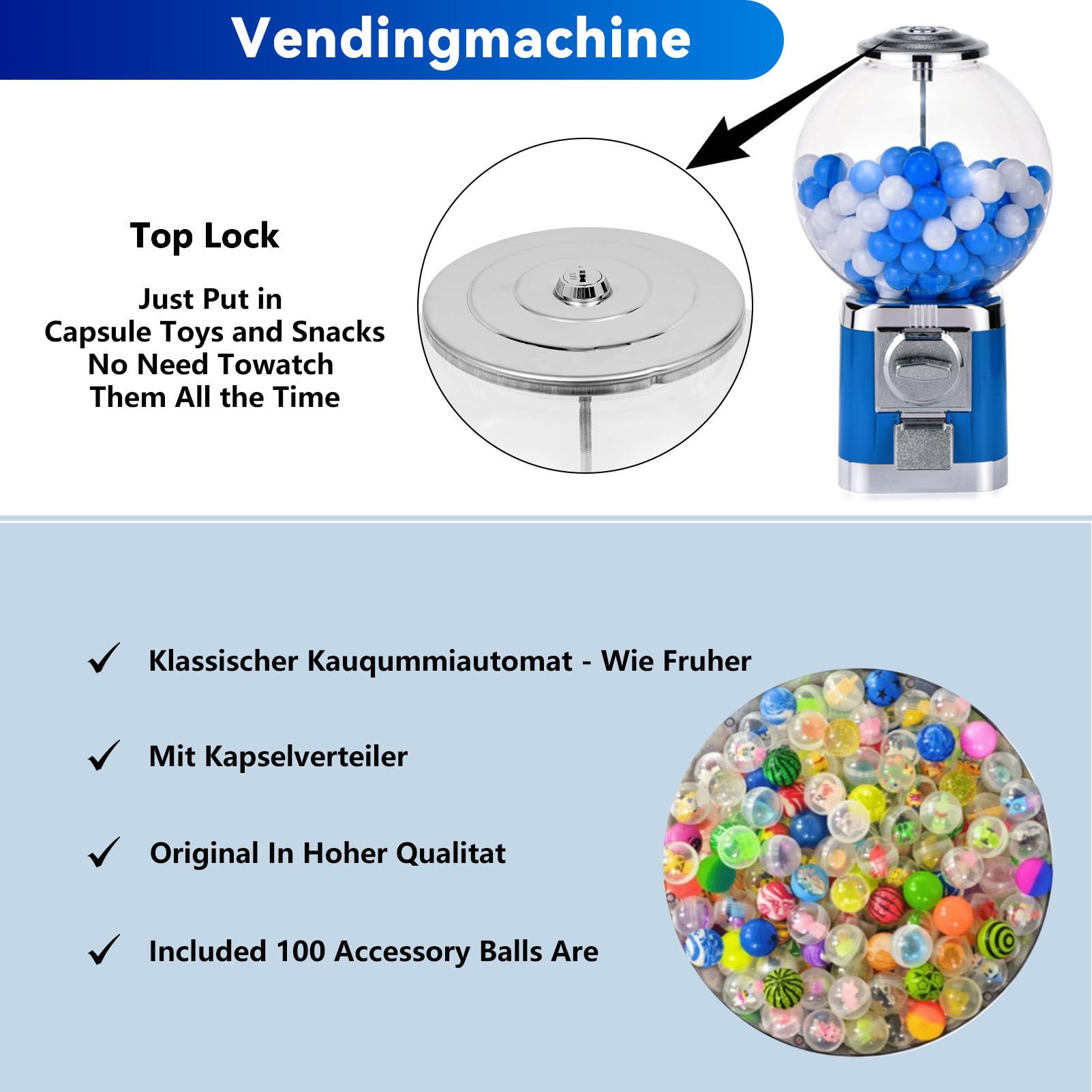 Spielzeugautomat, Kapsel-Gumball-Verkaufsautomat, SüßIgkeitenspender, MüNzfrei, für Geburtstage, Kinderpartys, Spielhallen, Zuhause. Orange
