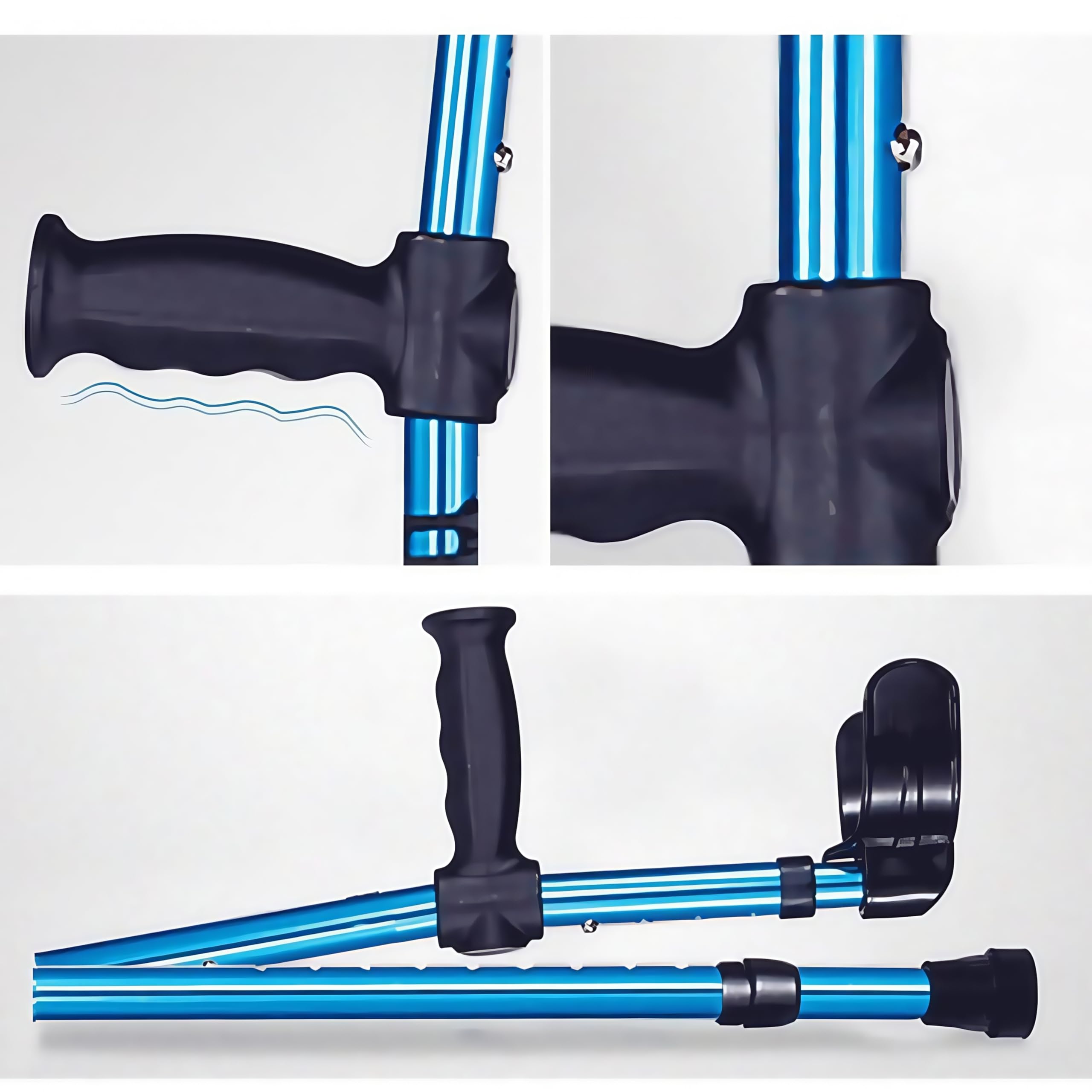 Muletas médicas para caminar, muletas de codo plegables, portátiles, plegables, para antebrazo, muletas ergonómicas para adultos, para mujeres y hombres, ayuda ligera para caminar