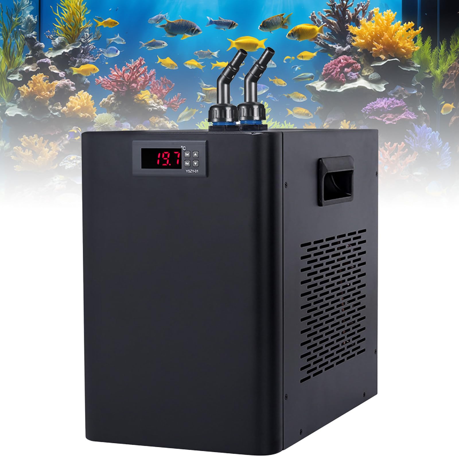 HENGCMM 160L/300L/500L acuario enfriador de agua enfriador enfriador de tanque de pescado máquina de enfriamiento de agua de acuario para peces, agua, hierba, coral, cultivo de camarones,160L/42GAL