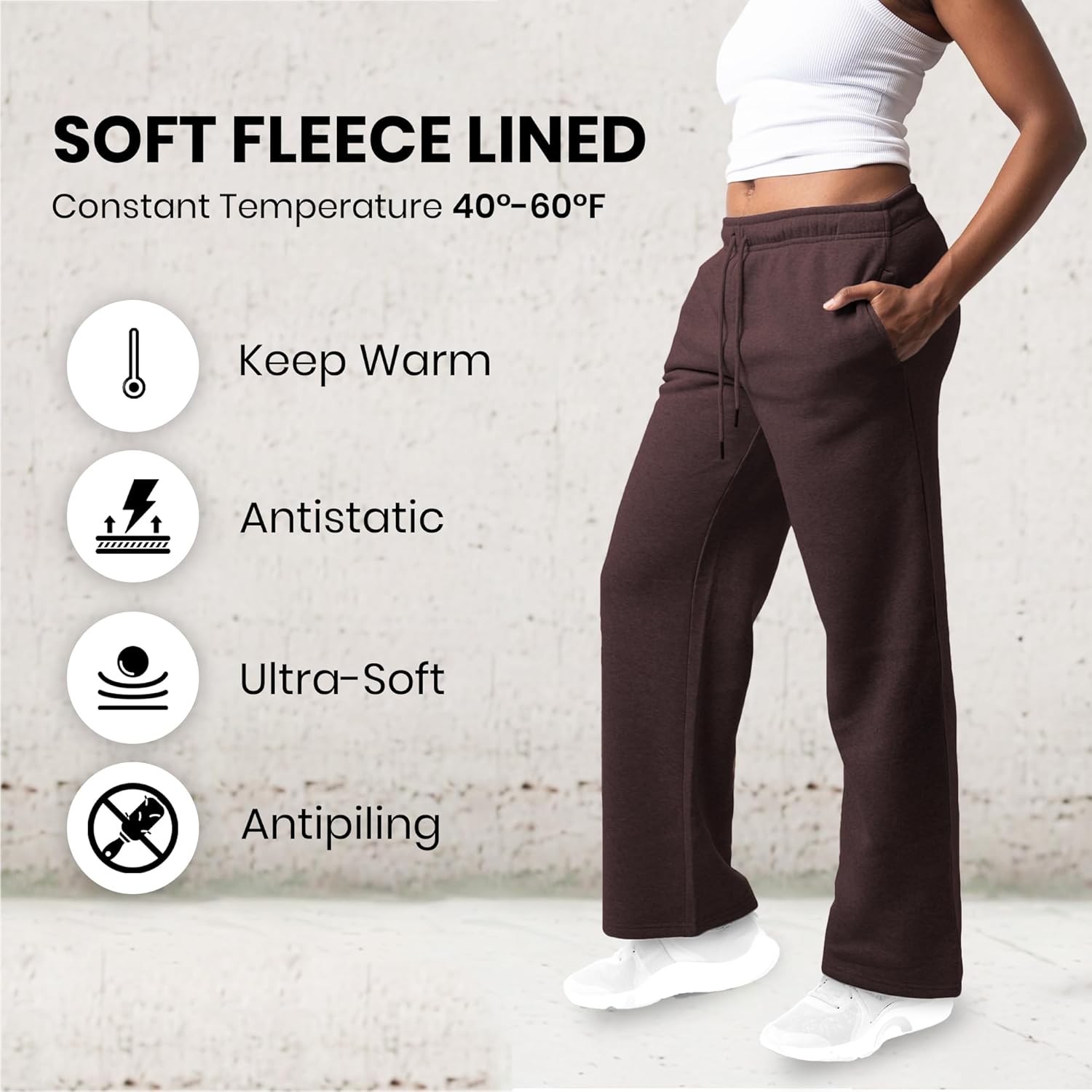 Common Stitch 3 Pack Sweatpants Women, Wide Leg Womens Sweatpants, Workout - Yoga Pants (Available in Plus) - Image 5