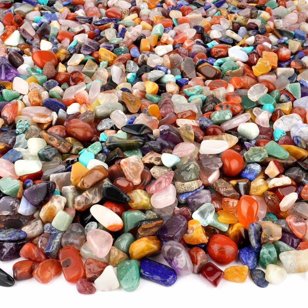 10 kg Wunderstein24 Bunter Trommelstein - Mix Naturform echte Edelstein - Mischung aus aller Welt Ø ca. 10 – 20 mm kleine Heilsteine Sand Mineralien Dekosteine Wassersteine