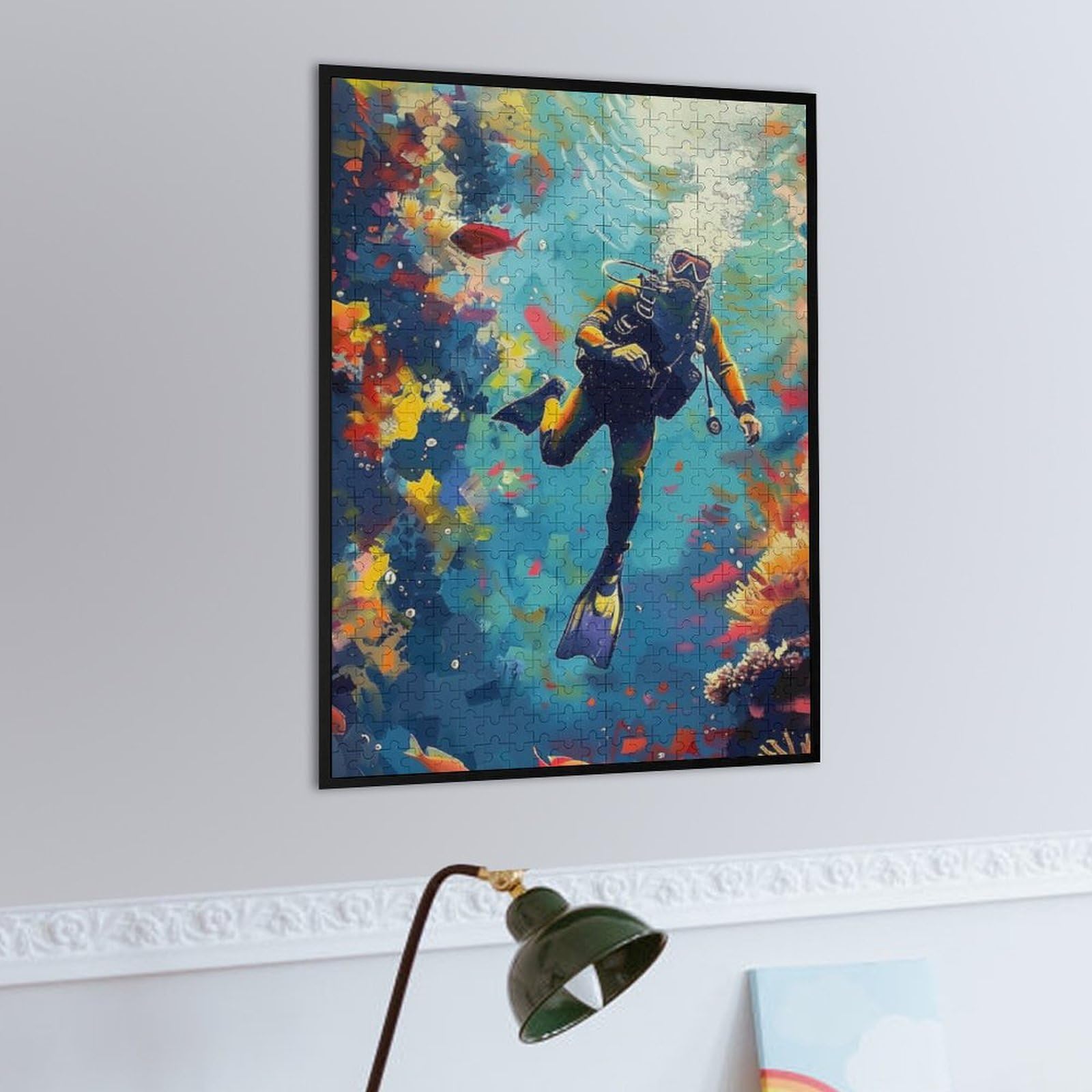 Amazon.com: Scuba Diving Oil Painting Style Jigsaw Puzzles Family