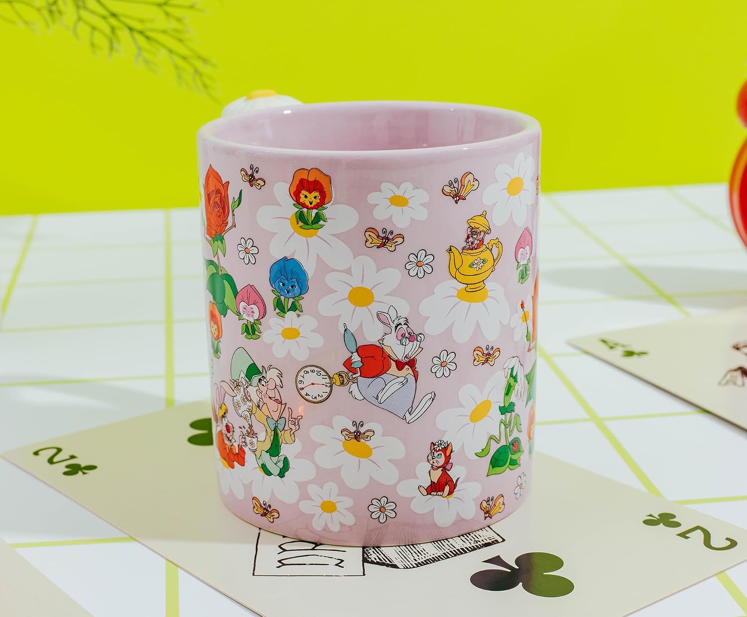Disney Alice In Wonderland Wild Flower Toss Ceramic Coffee Mug With Sculpted Handle | Holds 22 Ounces