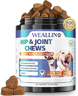 Joint Supplements For Dogs - Dog Joint Supplements 200Pcs Hip & Joint Care For Dogs Joint & Hip Treats with Glucosamine & Chondroitin, MSM, Lipid Mussels Joint Care Chews For All Breeds Chicken Flavor
