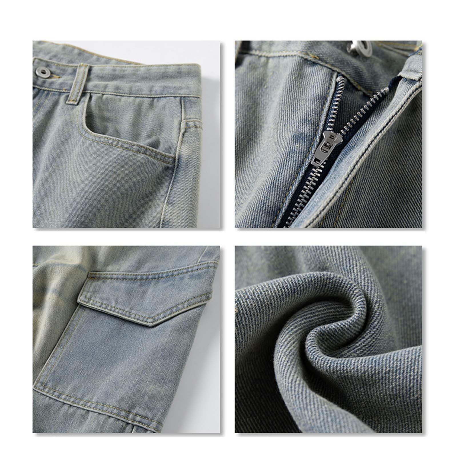 Jeans Hombre-Pantalones Vaqueros Casuales de Estilo para otoño/Invierno