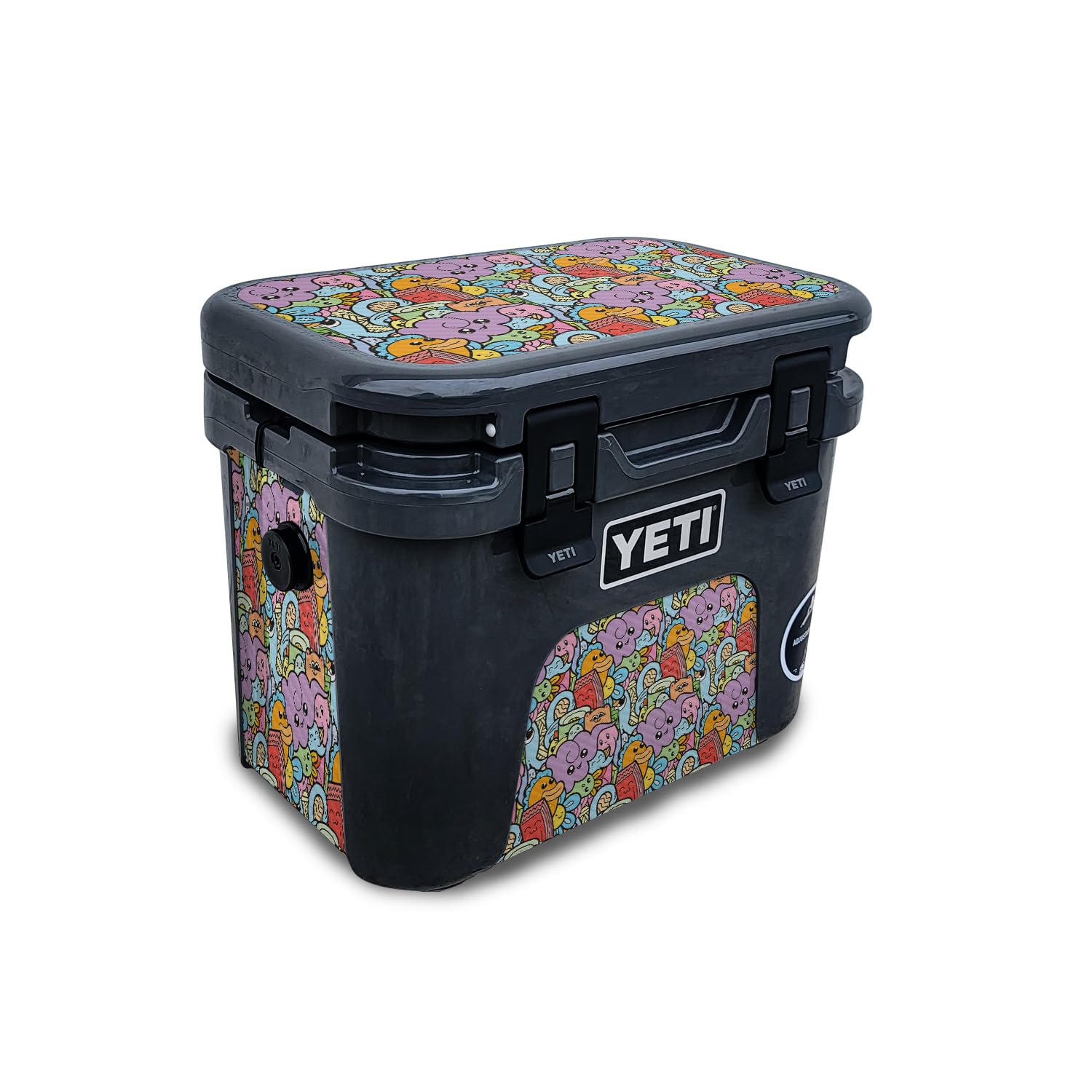 Carbon Fiber Skin Compatible with Yeti Roadie 15 Hard Cooler - Rainbow Friends - Premium 3M Vinyl Protective Wrap Decal Cover - Easy to Apply | Crafted in The USA by MightySkins