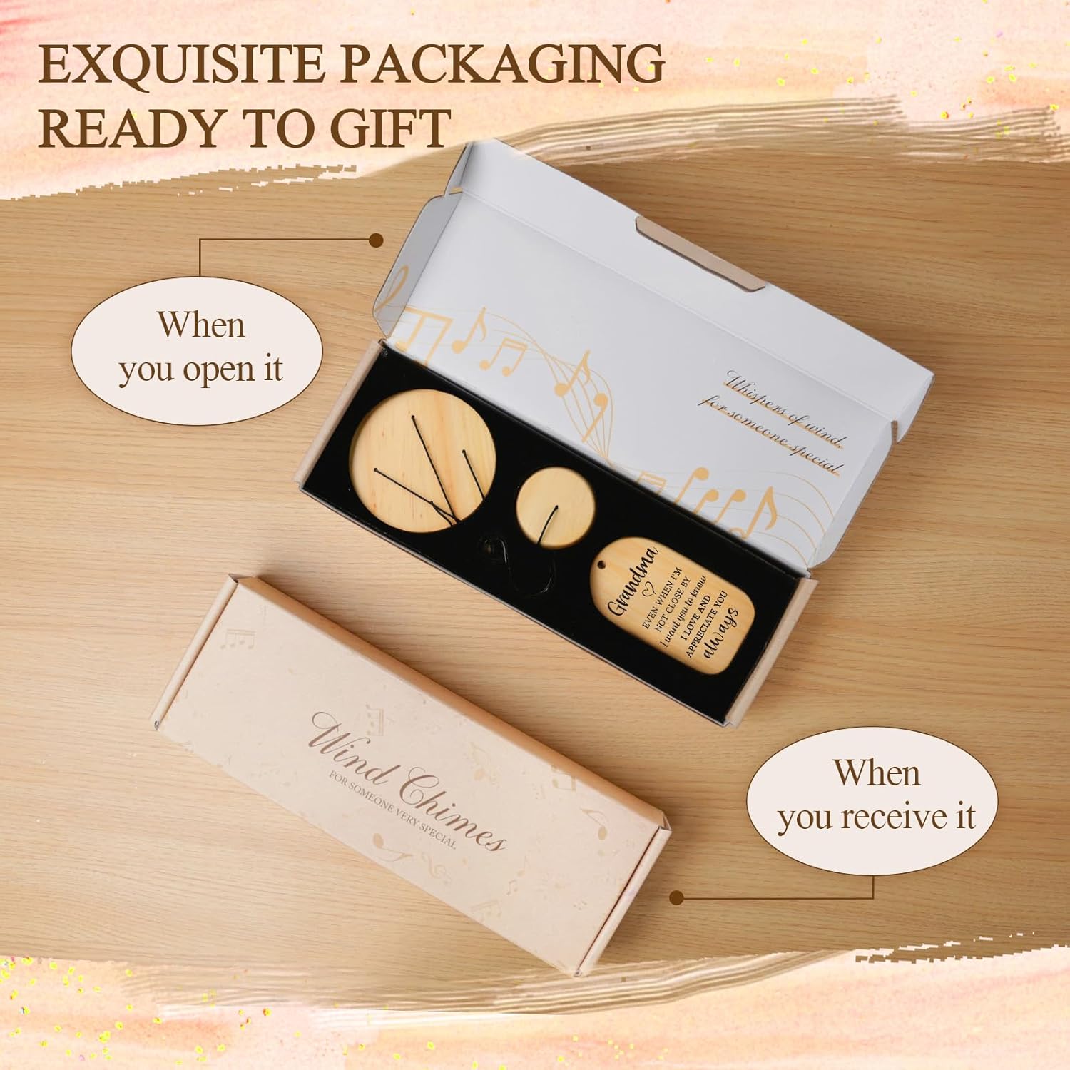 Grandma Gifts, Unique Grandma Birthday Gifts, 25.5 inch Grandmother Wind Chime for Mothers Day Christmas Thanksgiving, Best Grandmother Present from Grandkids - Image 3