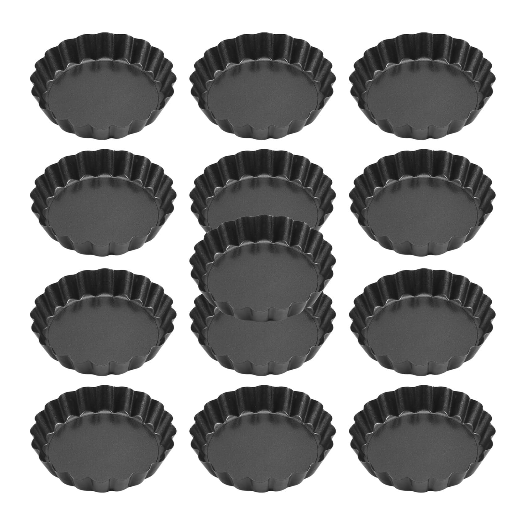 qimoi 13 Pcs Egg Tart Molds, 3inch Mini Tart Pans Removable Bottom, Cupcake Cake Muffin Mold Tin Pan Baking Tool