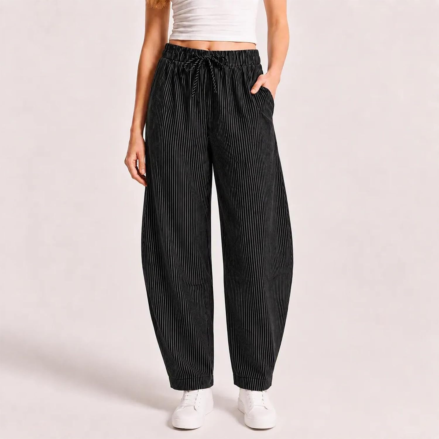 Womens Pants Wide Leg Harem Palazzo Barrel Pant with Pockets