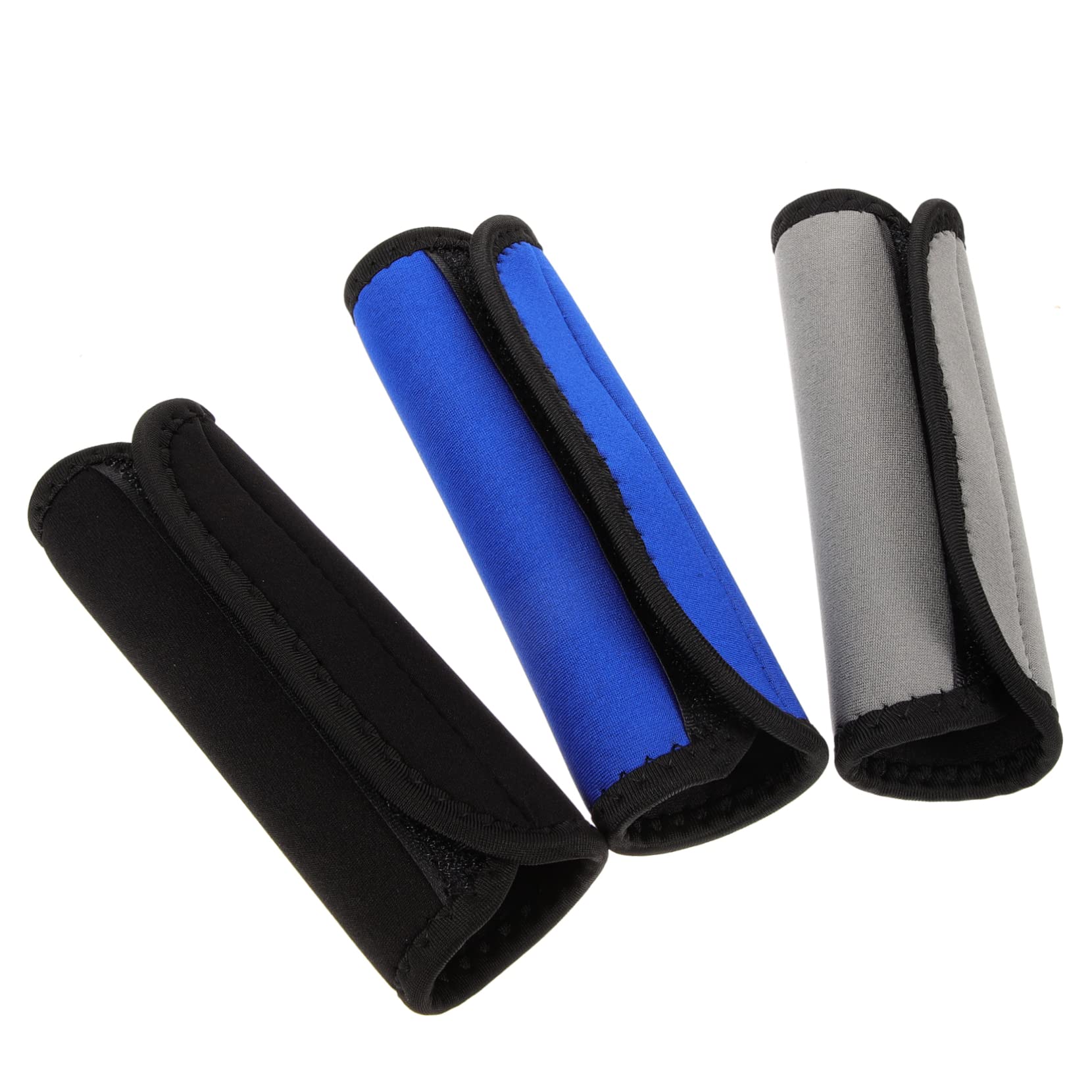 PACKOVE 12piezas Fundas para Asas De Equipaje Envolturas Antideslizantes para Maletas Cubiertas De para Bolsas De Mano Identificadores De Equipaje Colores Negro Azul y Gris