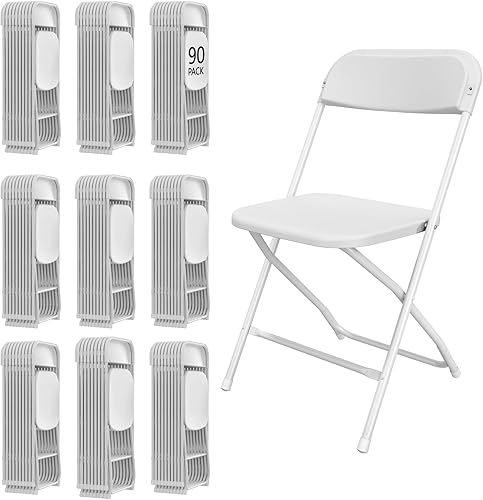 Miniatura 16 de Paquete de 10 sillas plegables negras, sillas plegables de plástico para interiores y exteriores, capacidad de 159 kg, silla plegable portátil para