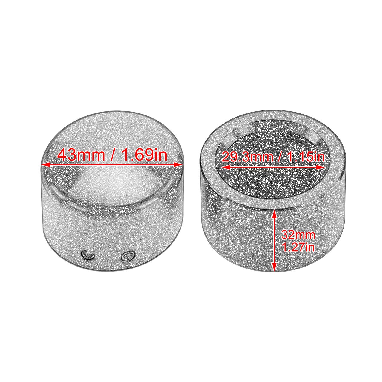 Tappi Copri Asse Anteriore Set 2 Pezzi Nero per Harley Sportster XL 1200 Dyna Softail Fat Boy Touring