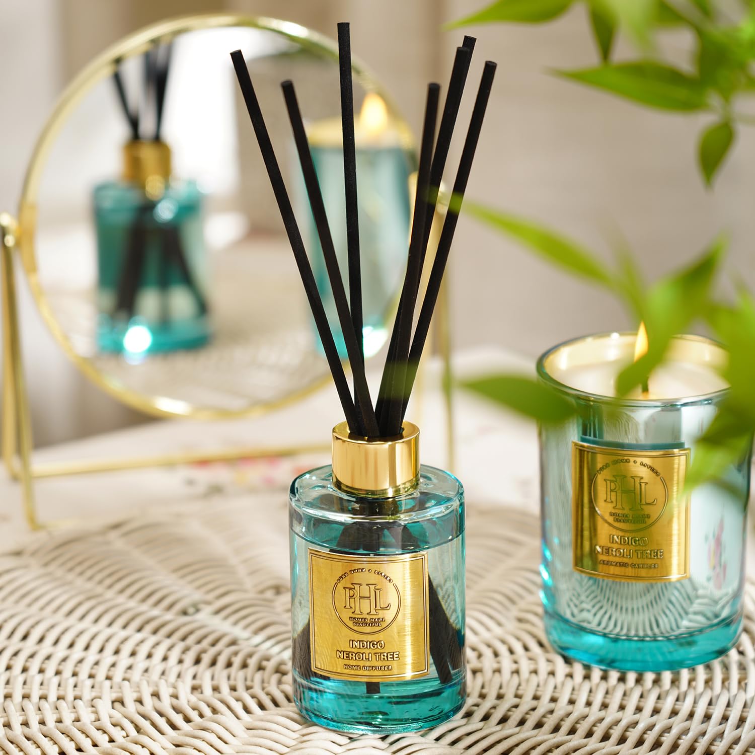 PURE HOME + LIVING Indigo Neroli Tree Scented Reed Diffuser - Blue
