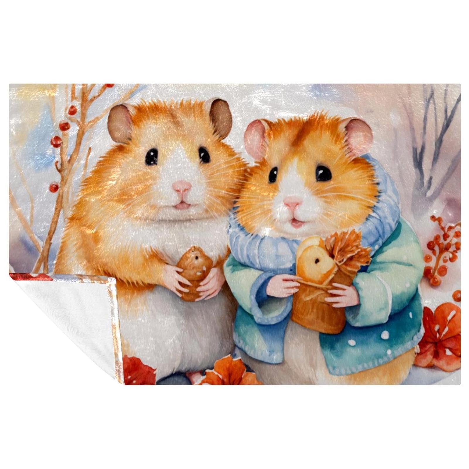 Couverture douce hamsters haut de gamme plaid chaud 150x100 cm