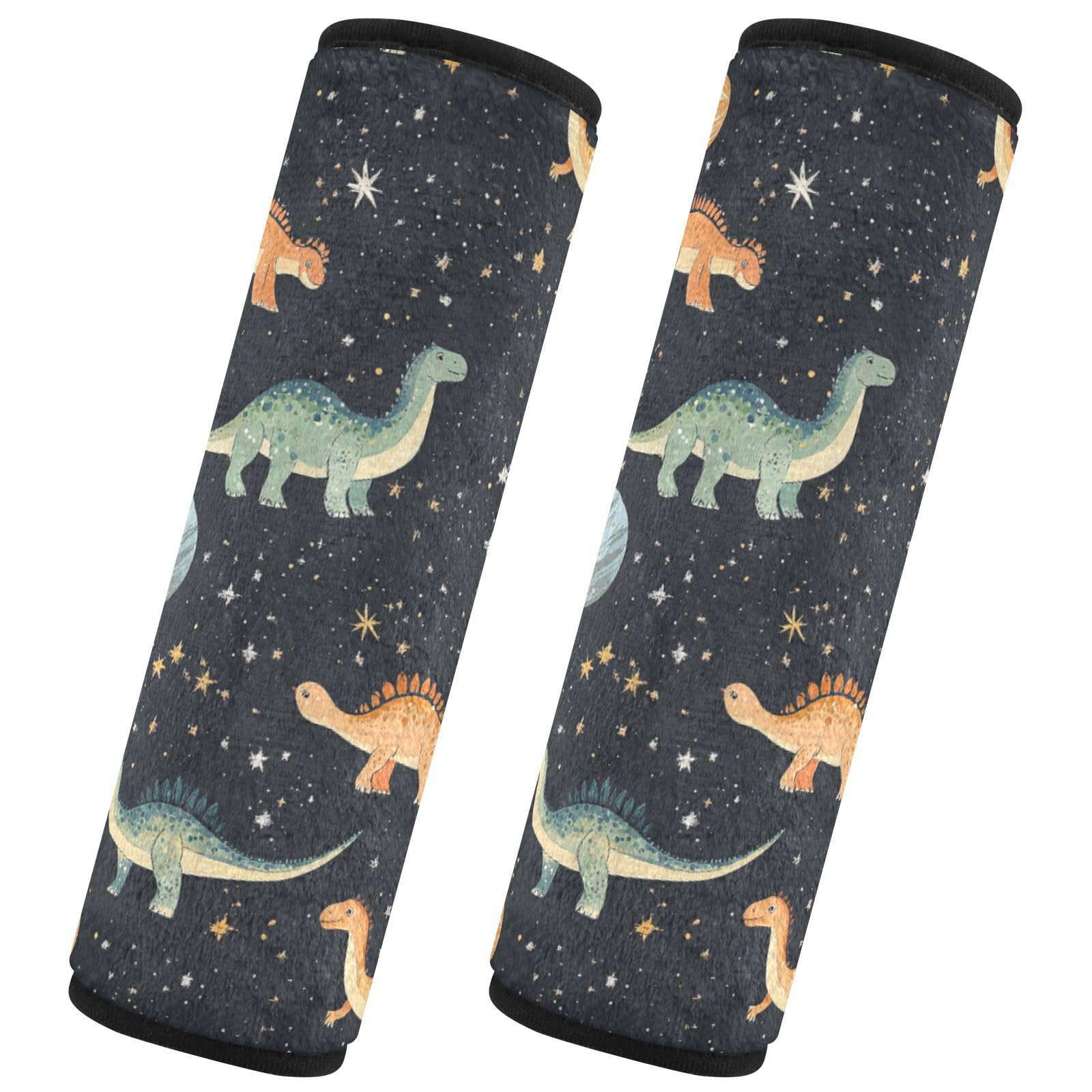 Seat Belt Covers 2 Pack Dinosaurs Floating Car Seat Strap Covers Super Soft Colorful Car Seat Neck Cover for Boys Girls Adults Babies S