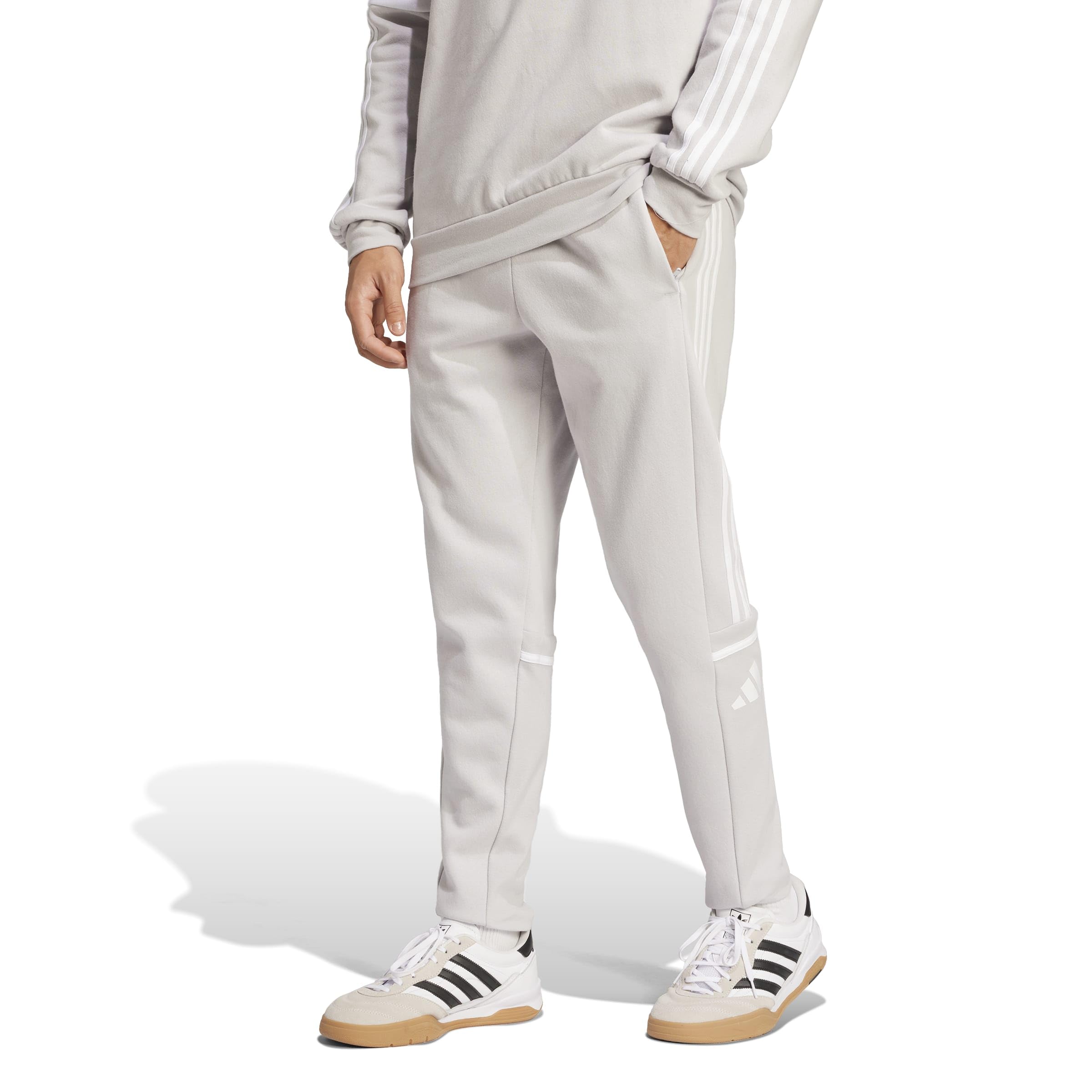 adidas Uomo Squadra25 Sweat Pants, Team Light Grey/White, M