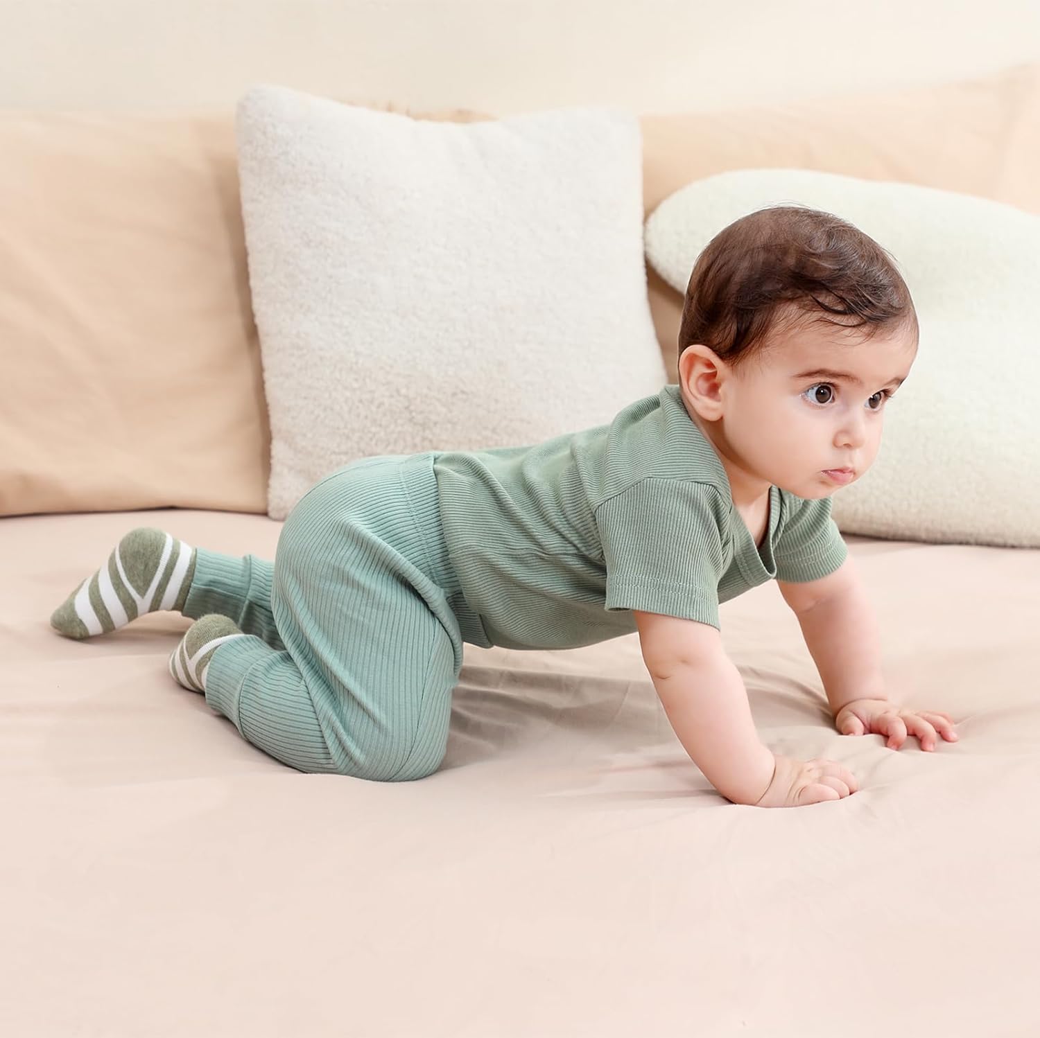 Baby Bodysuit and Pant Set 10 Pack Cotton Newborn Baby Boy Girl Clothes Outfits - Image 5