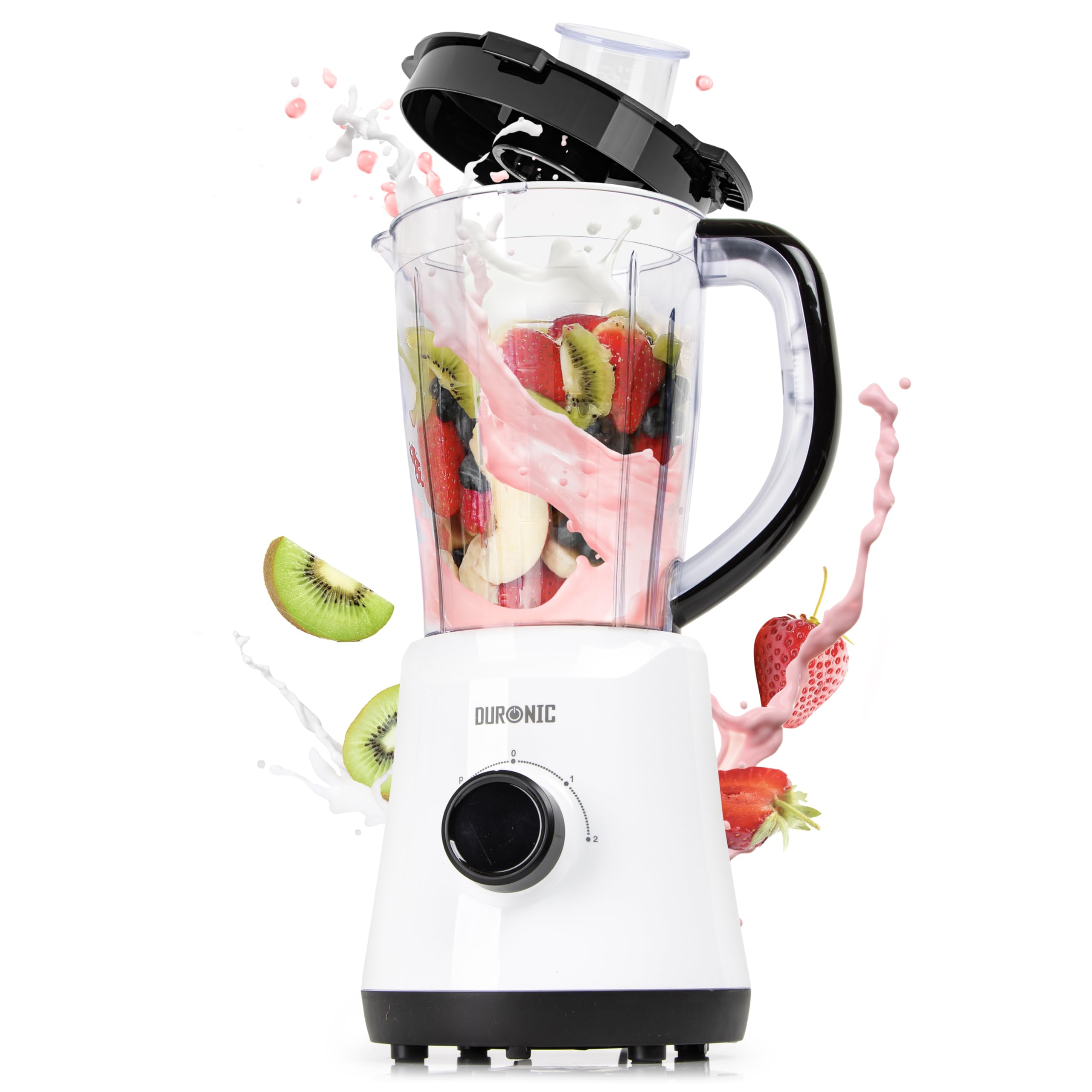 Duronic Blender BLO15 Electric Blenders, 1.5L Jug Blender for Smoothies, Milkshakes, Protein Shakes, Baby Food & Soups, 500W Smoothie Maker, Kitchen Table Blender with Removable Blades
