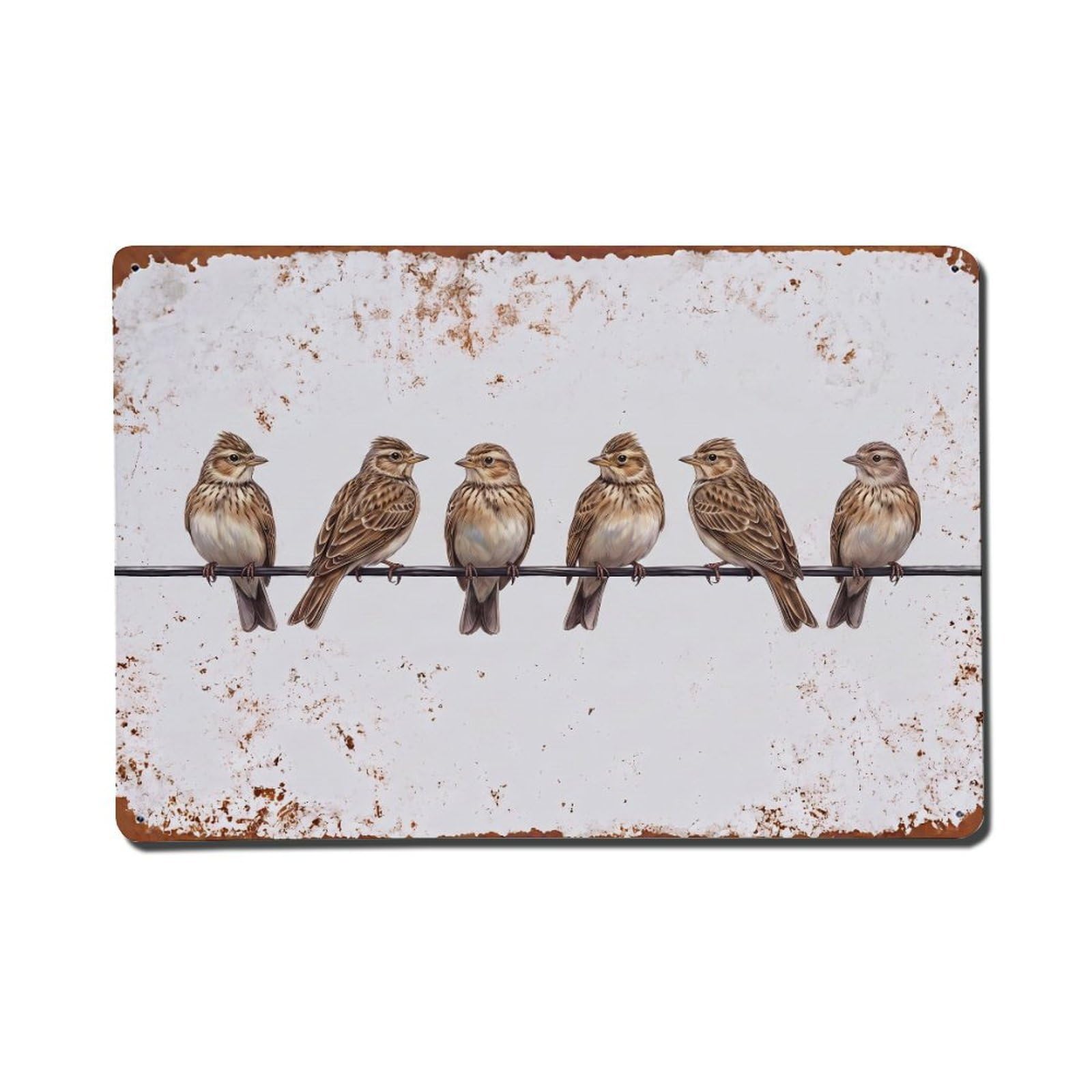 Vintage Retro Birds Eurasian Skylark Metal Tin Sign
