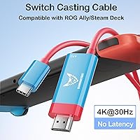 Vista 7 de USB C to HDMI Cable for Nintendo Switch/Switch OLED, 2M/6.6FT Adapter with 4K Output,100W PD Charging Port,Replaces The Original Dock for Easy Travel