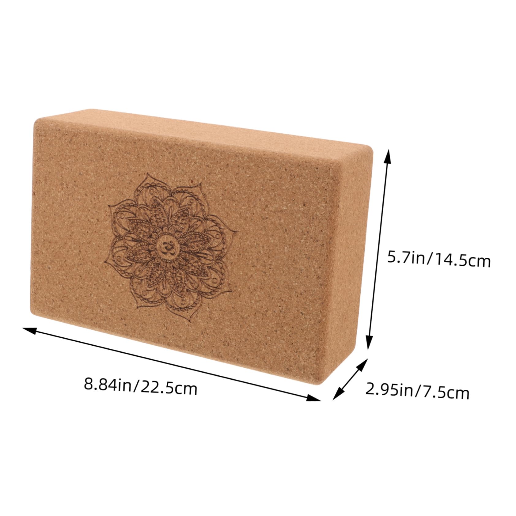 Bloque de Yoga de Corcho de Alta Densidad Triángulo | Patrón Mandala, para Entrenamiento Físico y Relajación Corporal, Uso Versátil en Práctica Diaria