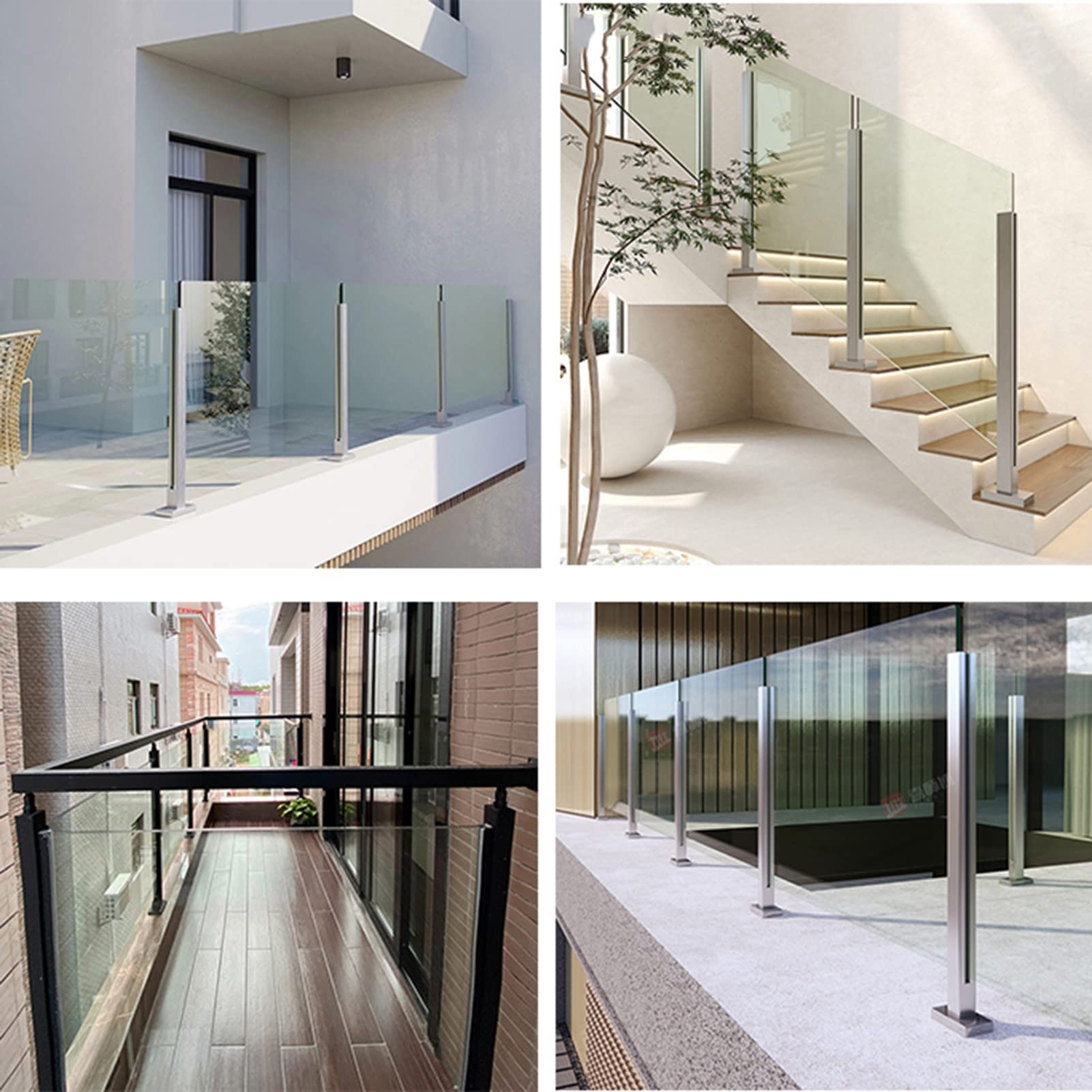 System słupków balustradowych ze stali nierdzewnej 304 – wytrzymałe metalowe kwadratowe tralki i słupek narożny 95 cm do ogrodzeń wewnętrznych i zewnętrznych stylowe rozwiązanie bezpieczeństwa