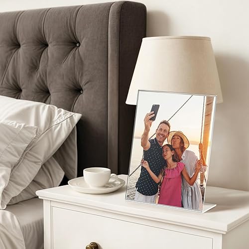 Miniatura 7 de Paquete de 3 soportes acrílicos para letreros de 8.5 x 11 pulgadas, soporte de exhibición transparente, soporte vertical en forma de L, soporte de