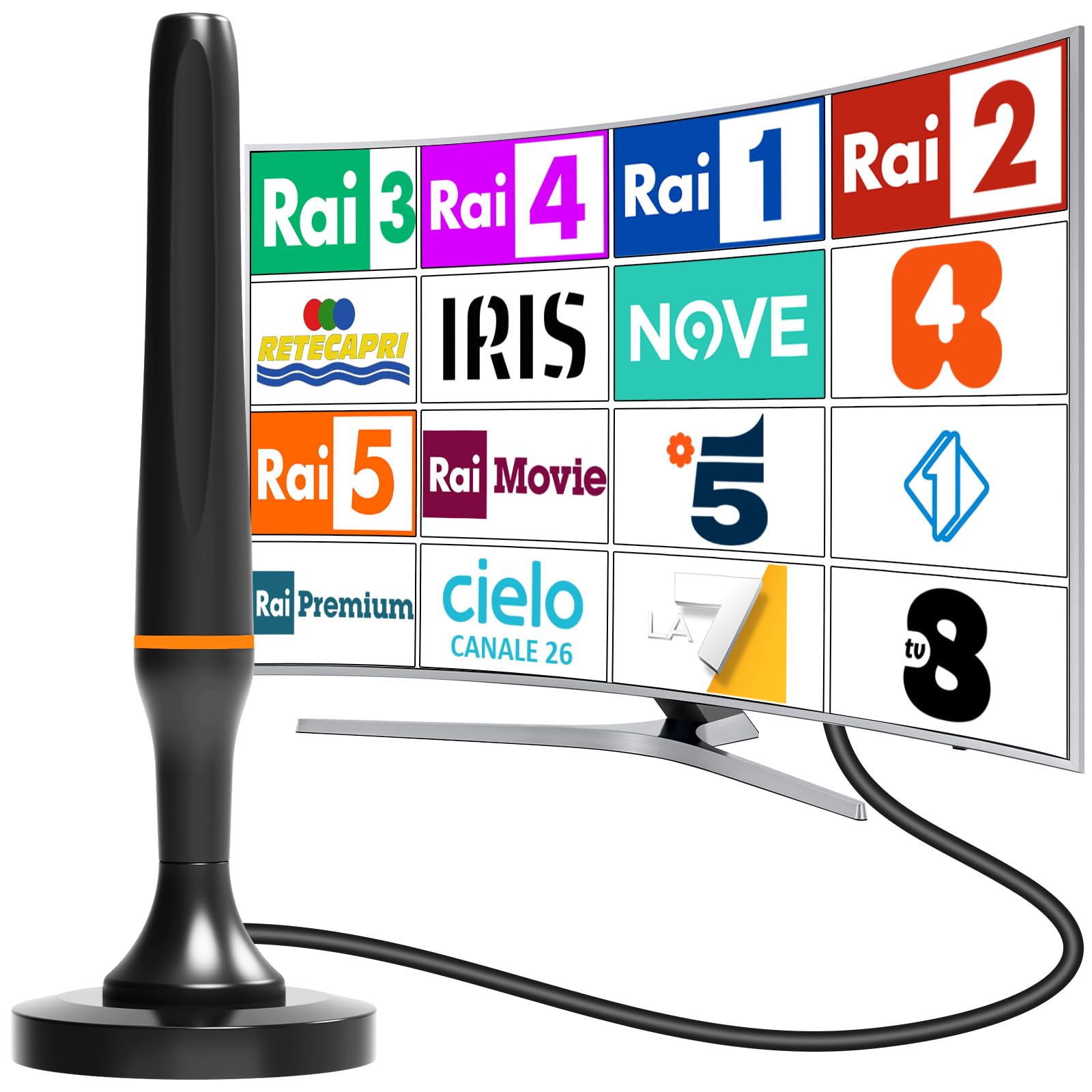 Antenna TV da interno, antenne tv intérieur puissante (TV-Antenne (orange))