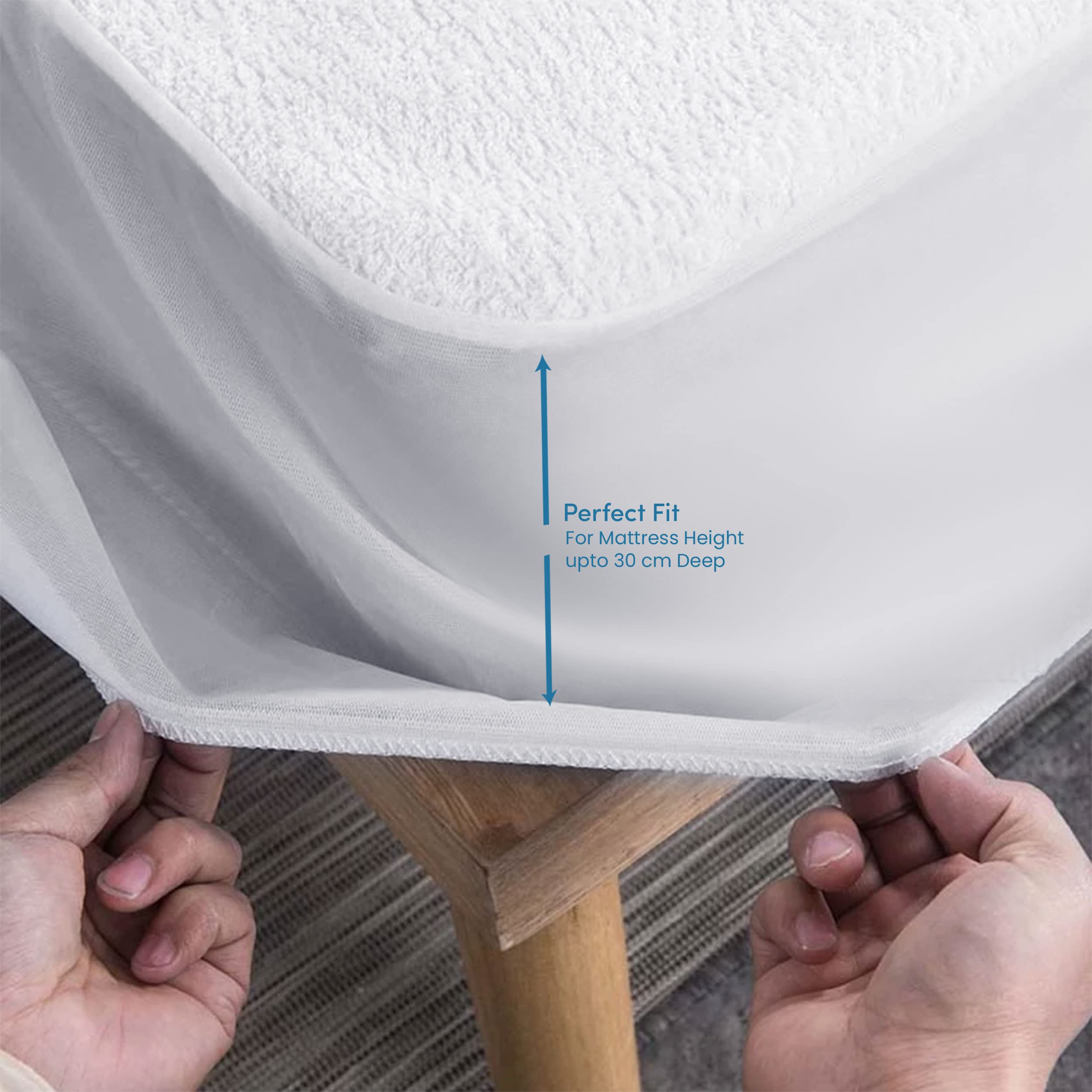 Coprimaterasso Impermeabile Super King Size – 100% Cotone, Extra Profondo 30 Cm, Ipoallergenico, Traspirante, Lavabile (183x200 Cm)