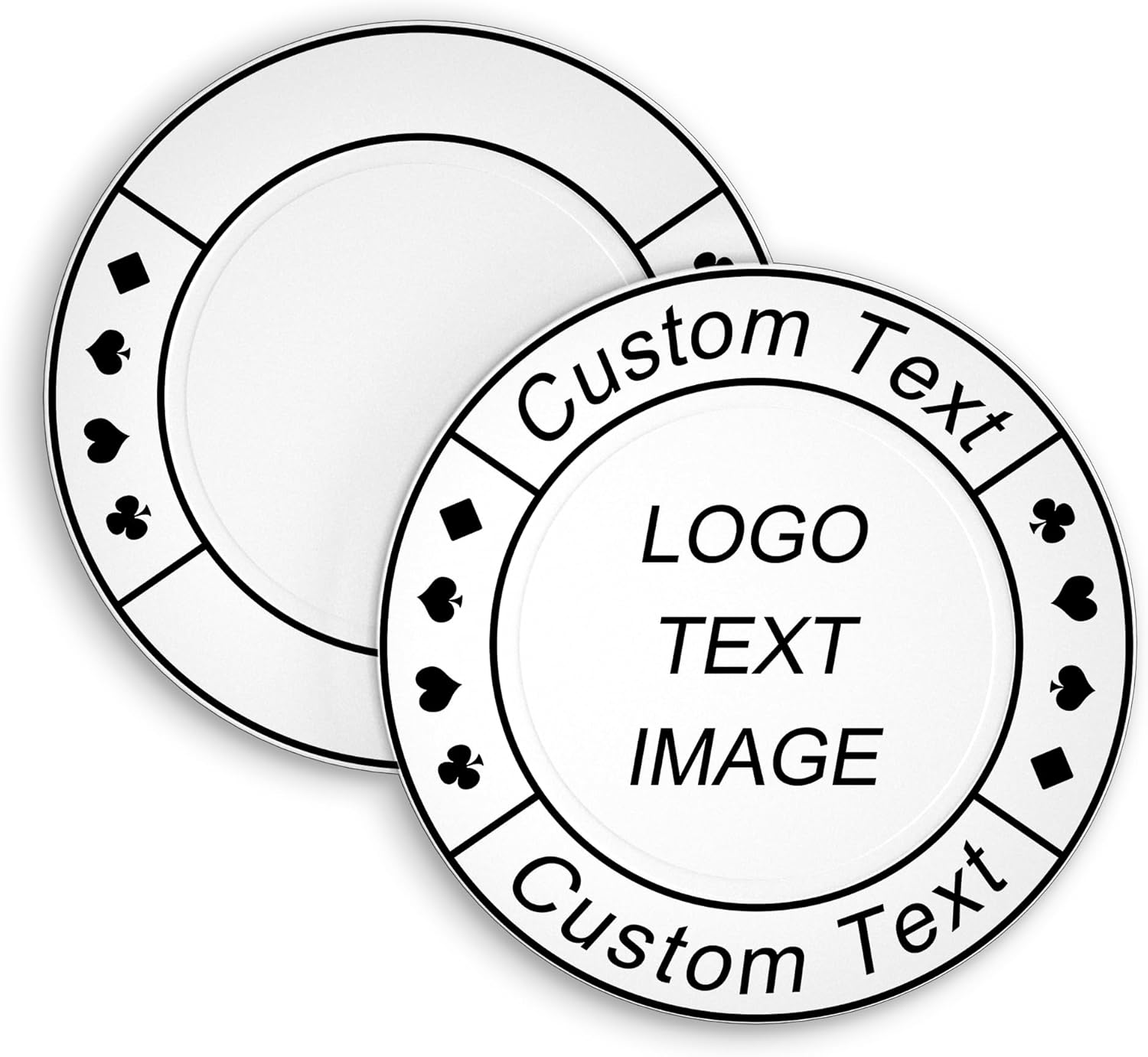 100 Custom Poker Chips Full Color Printing Personalized Image or Text,Put Design on a Plastic Chip,Set for Bar Tokens,Party,Wedding