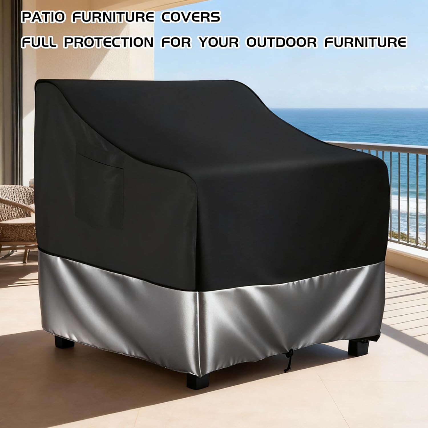 2-Pack Waterproof Patio Chair Covers, All-Weather Patio Chair Covers Waterproof for Home & Commercial Use (35" W*38" D*31" H)