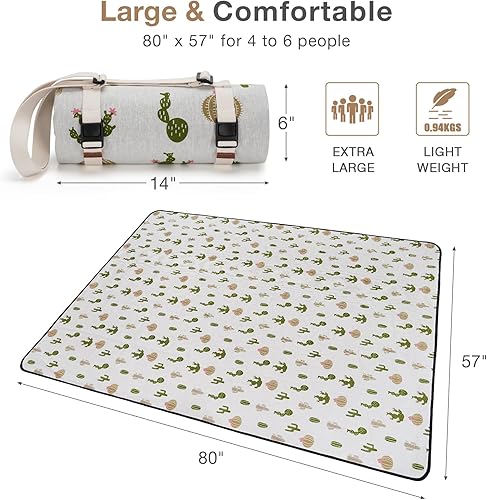 Miniatura 6 de Mantas de picnic lavables  Alfombra de playa sin arena impermeable  Mantas de camping  Mantas de emergencia  Accesorios de cestas de picnic con
