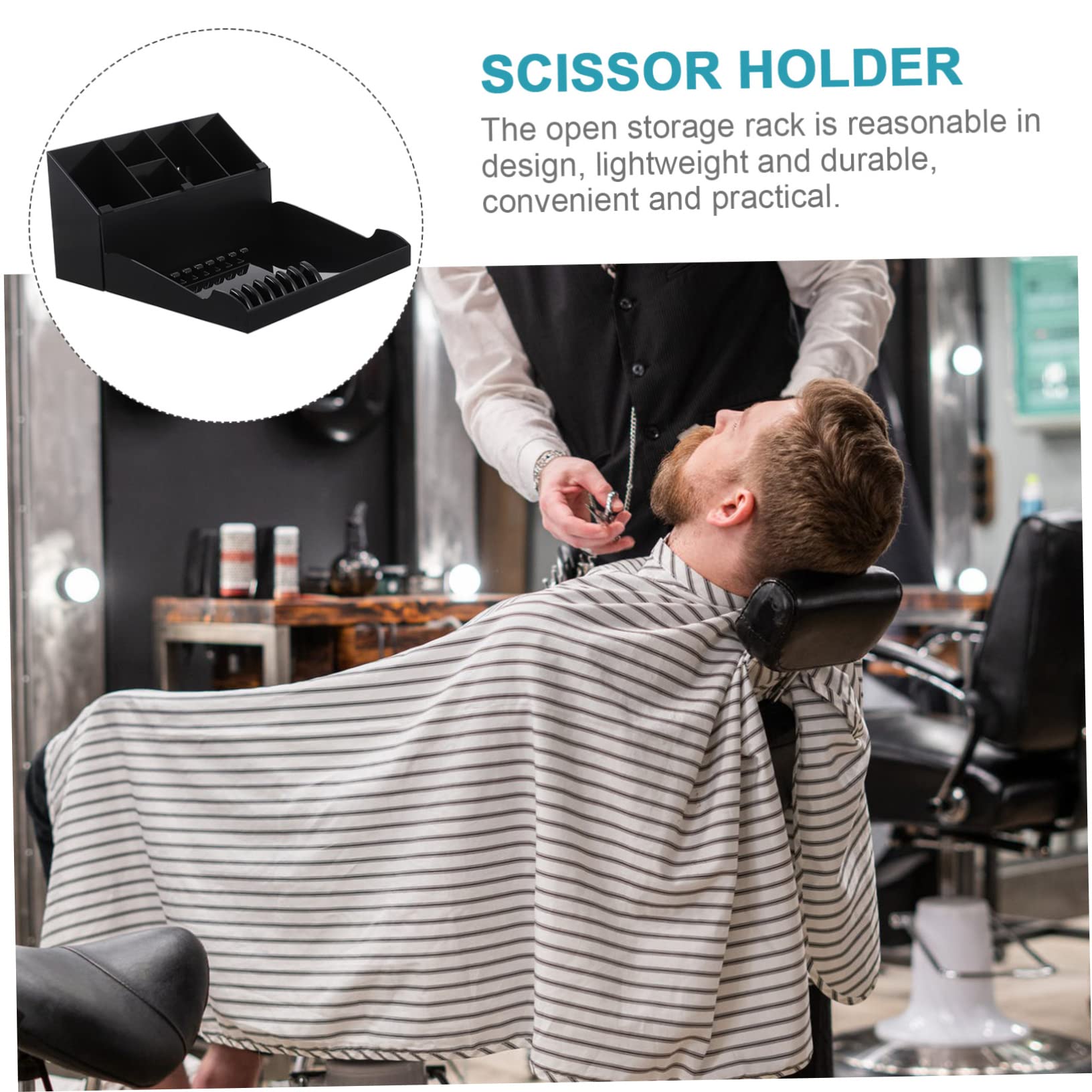 1ensemble Organisateur De Salon Professionnel Support De Ciseaux Et Peignes Avec Plateau De Rangement Pour Coiffeurs Et Barbier