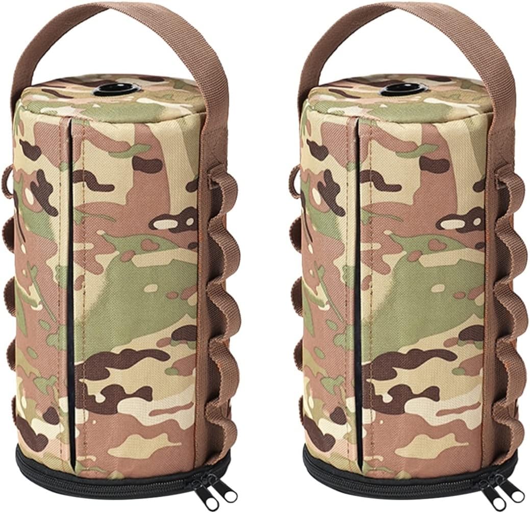 INOOMP 2Pcs Reusable Cover Bags with Travel Holder, Foldable Paper Cover Case Storage Bags Multipurpose Camouflage Portable Kitchen Hole Bag for Kitchen Travel Camping Outdoor