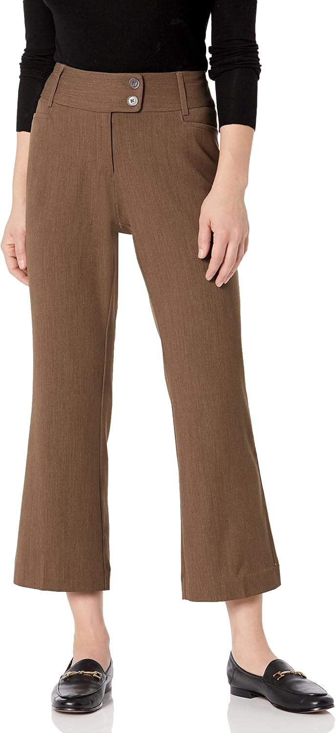 Rafaella Women's Petite Curvy Fit Gabardine Bootcut Dress Pants (Size 4