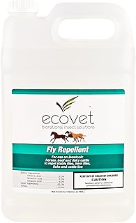 Ecovet Horse Fly Spray Repellent/Insecticide (Made with Food Grade Fatty acids), 1 Gallon