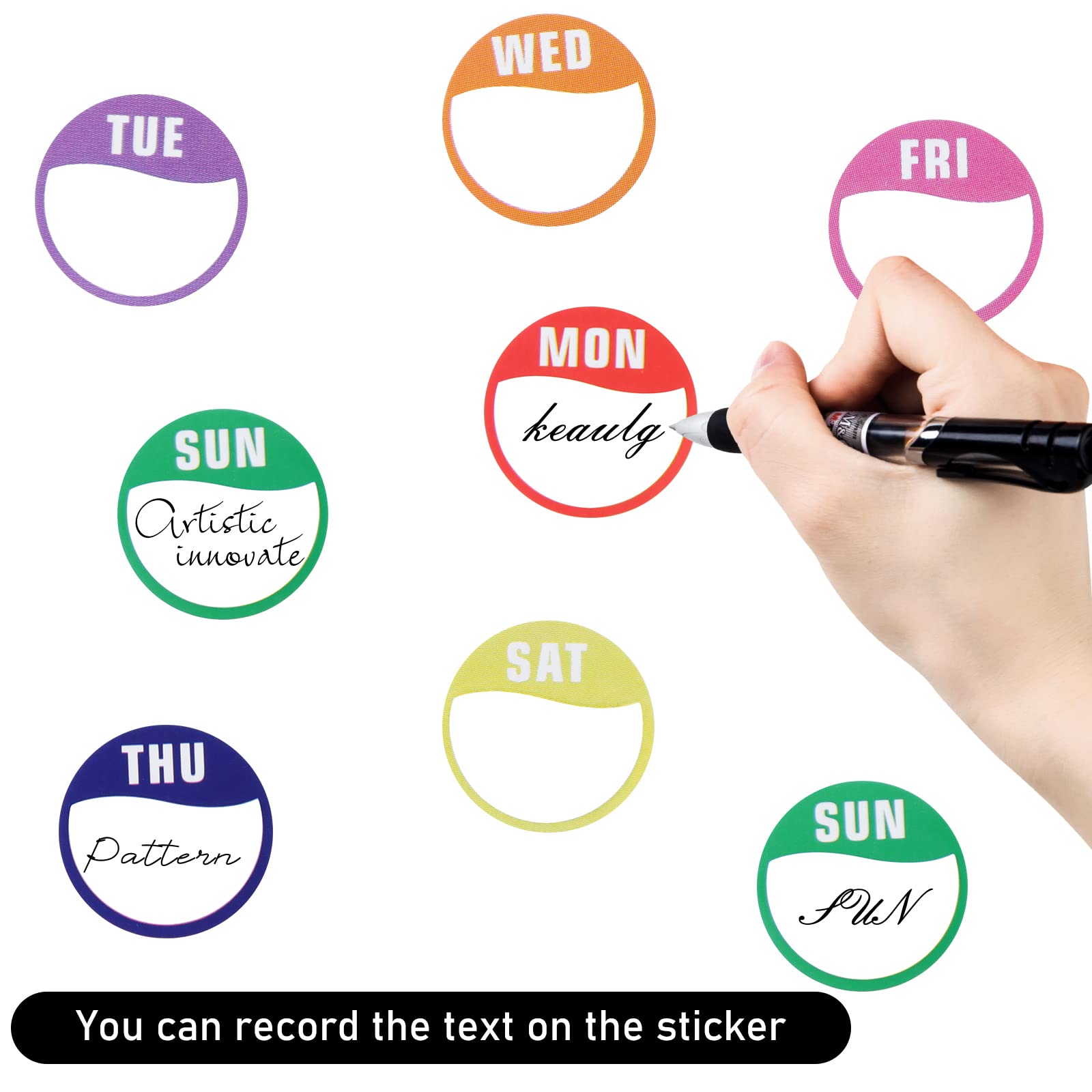 Juego De 7 Rollos De Etiquetas Para Alimentos Day Dot - 1000 Etiquetas Por Rollo - Con Dispensadora - Para Catering