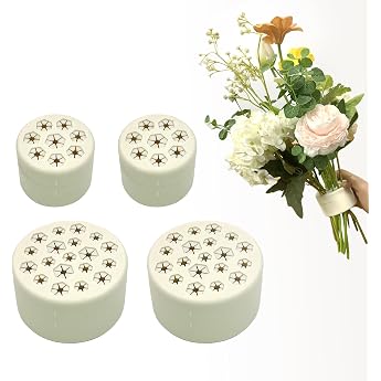 Snail Garden 4 Pieces 2 Sizes Silicone Spiral Handle Holder Adjustable Hole Ikebana Stem Holder for Vase Flower Arrangement Bouquet Twister for Home Wedding Bouquet Decoration