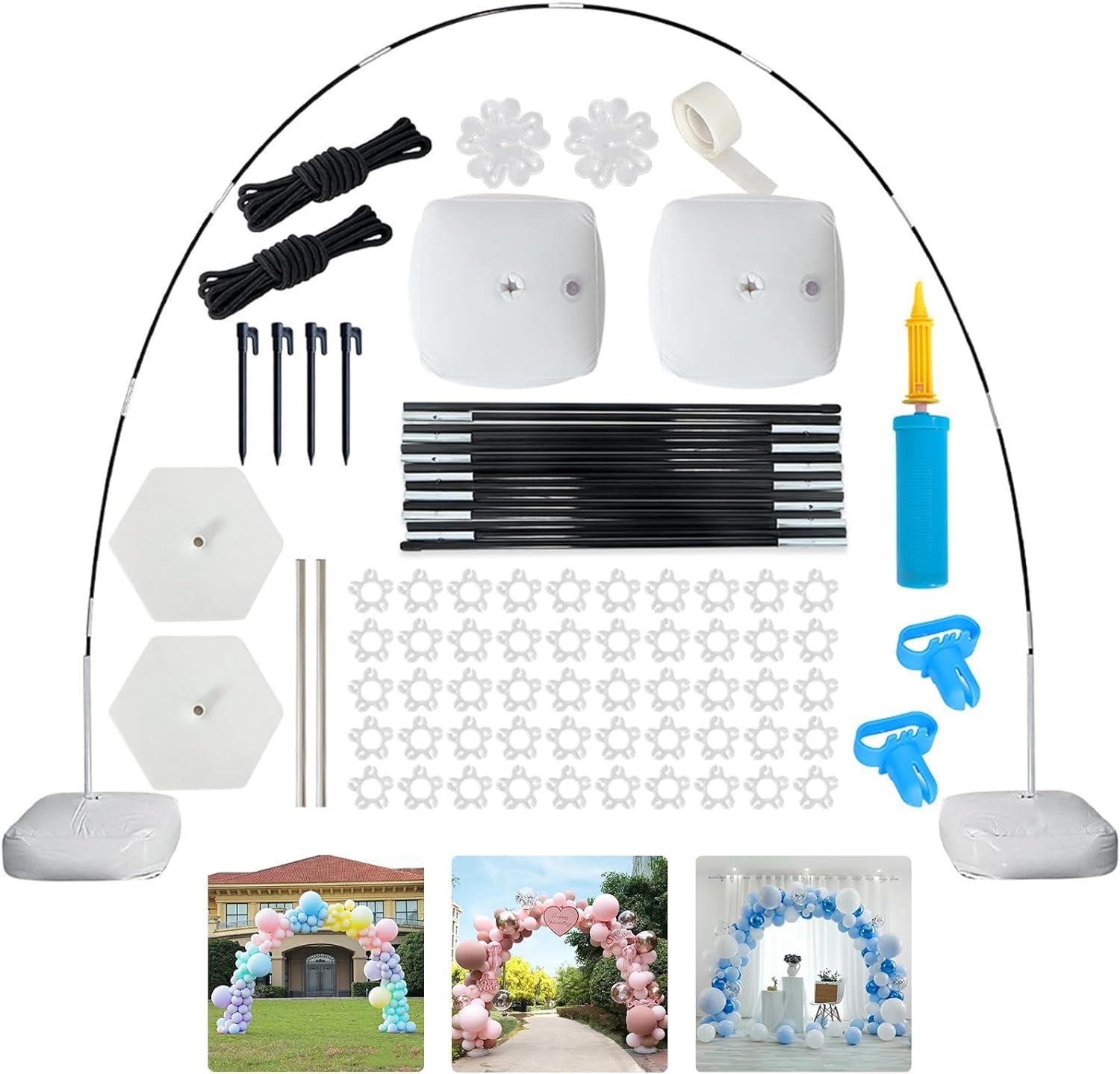 Balloon Arch Kit – 9FT Tall &amp; 10FT Wide Adjustable Stand Frame for Wedding, Baby Shower, Birthday Party – Garden Arbors, Plant Support, Photo Backdrop Decor