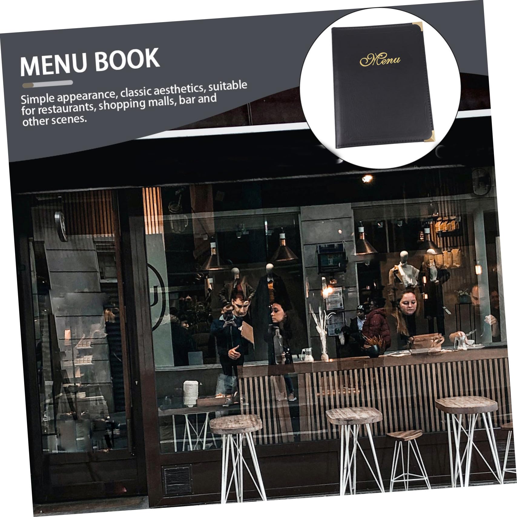 PLAFOPE 1Pc A4 Libro De Menú Carpeta De Libro De Menú Soporte De Exhibición De Restaurante Soporte De Menú Carpeta De Comida Simple Carpeta De Visualización De Menú De Restaurante Barra