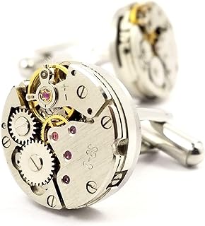 LBFEEL Cool Watch Movement Cufflinks for Men with a Gift Box