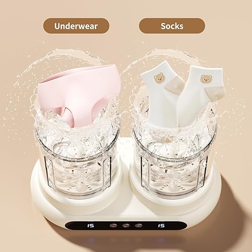 Miniatura 4 de Mini lavadora portátil con diseño desmontable de doble tina, permite lavar por separado la ropa de bebé, adecuada para sujetadores, calcetines y
