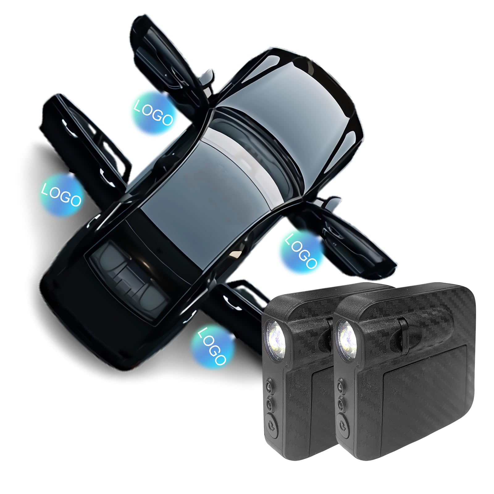 2Pcs Custom Car Door Lights Logo LED Projector | Personalized Projection Lights Logo Car Door Step Courtesy Welcome Lights, DIY Your Logo/Photo/Text