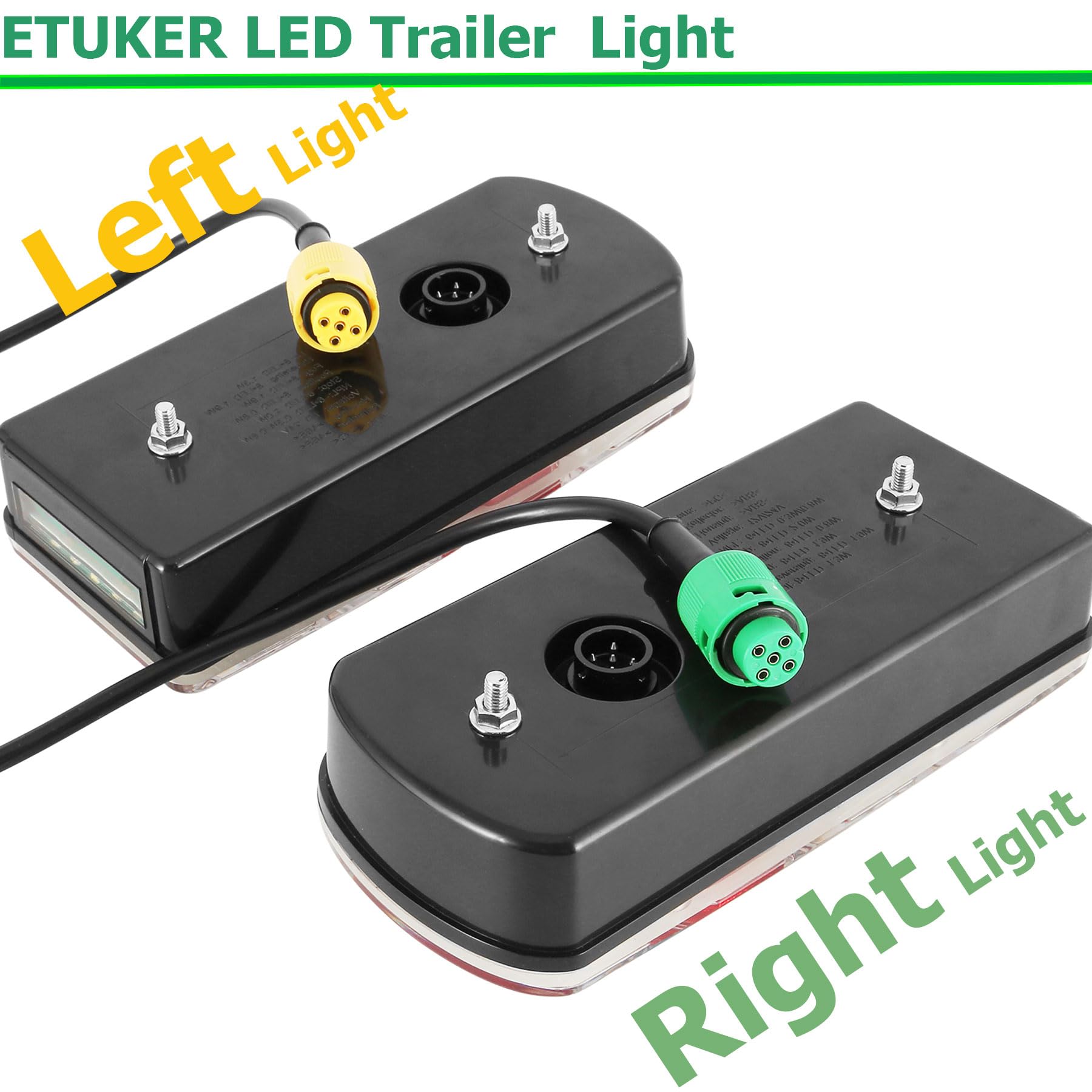 LED Pilotos Traseros Remolque 12/24V Homologados 7Funciones Luces Remolque Traseras Piloto con Conector de Bayoneta 5pin Impermeable