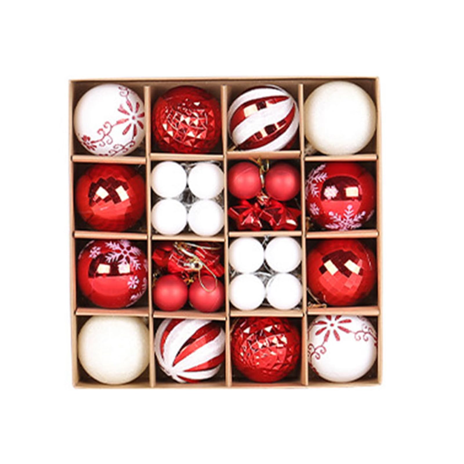 Christmas Tree Ball Pendants 44pcs / box Hanging Christmas Ball Pendant Ornament Baubles Balls Ornaments Tree Balls