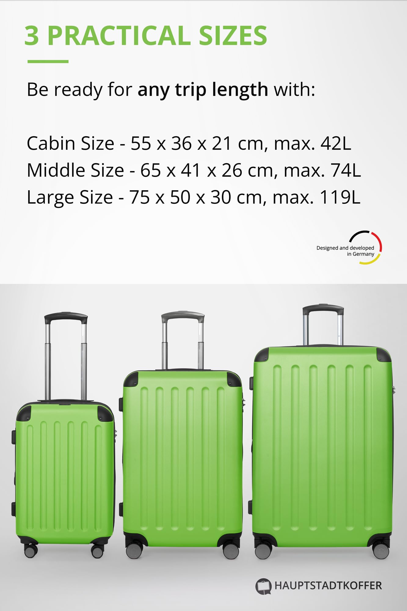 HAUPTSTADTKOFFER - Spree - Maleta rígida, Trolley expandible, Equipaje de Viaje, 4 Ruedas Dobles, TSA, 65 cm, 74 litros, Champán — view 80